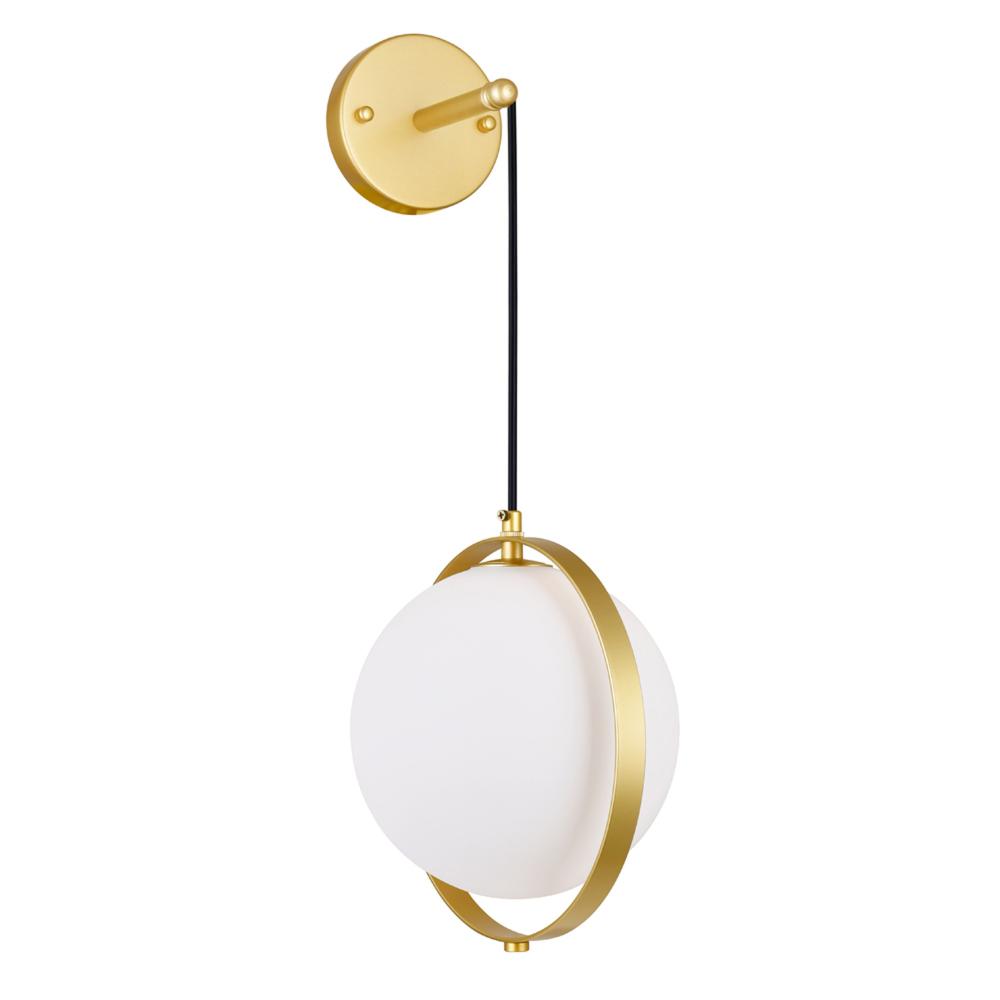 Da Vinci 1 Light Wall Light With Brass Finish