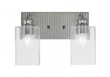 Toltec Company 1162-BN-530 - Edge 2 Light Bath Bar, Brushed Nickel Finish, 4" Clear Bubble Glass