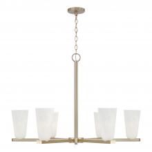 Capital 456961MA-556 - 6-Light Chandelier in Matte Brass with Faux Alabaster Glass