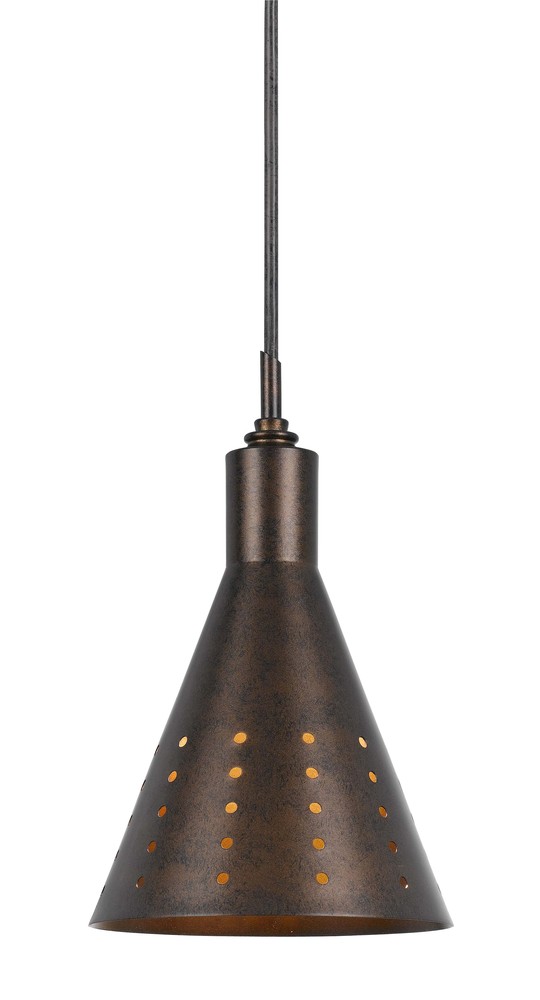 9.8" Tall Metal Pendant in Oil Rubbed Bronze