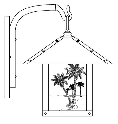 12" timber ridge wall bracket with palm tree filigree