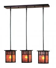 Arroyo Craftsman HICH-4L/3EGW-MB - 4" huntington 3 light in-line, without overlay (empty)