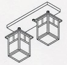 Arroyo Craftsman MCM-5/2TWO-VP - 5" mission 2 light ceiling mount with T-bar overlay