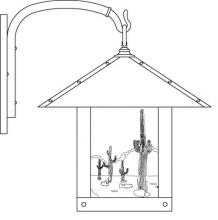 Arroyo Craftsman TRB-16CTCR-P - 16" timber ridge wall bracket with cactus  filigree