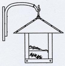 Arroyo Craftsman TRB-16TRRM-BK - 16" timber ridge wall bracket with trout filigree