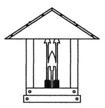 Arroyo Craftsman TRC-16ARGW-AB - 16" timber ridge column mount with arrow filigree