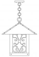 Arroyo Craftsman TRH-16ASWO-VP - 16" timber ridge pendant with ashbury  filigree