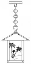 Arroyo Craftsman TRH-9PTM-BK - 9" timber ridge pendant with palm tree  filigree