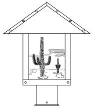 Arroyo Craftsman TRP-12CTF-BK - 12" timber ridge post mount with cactus  filigree