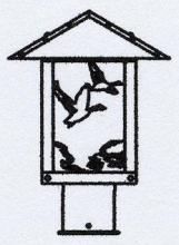 Arroyo Craftsman TRP-9GSF-MB - 9" timber ridge post mount with goose filigree