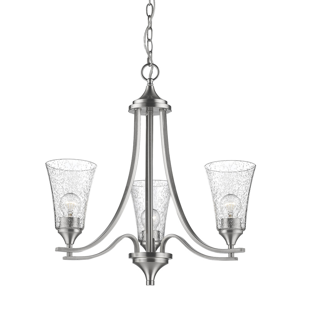 Natalie 3-Light Chandelier Ceiling Light Satin Nickel