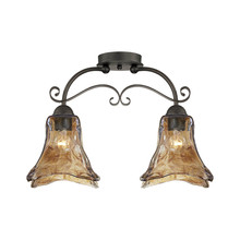 Millennium 7122-BG - Chatsworth 2-Light Semi-Flush Ceiling Mount Burnished Gold