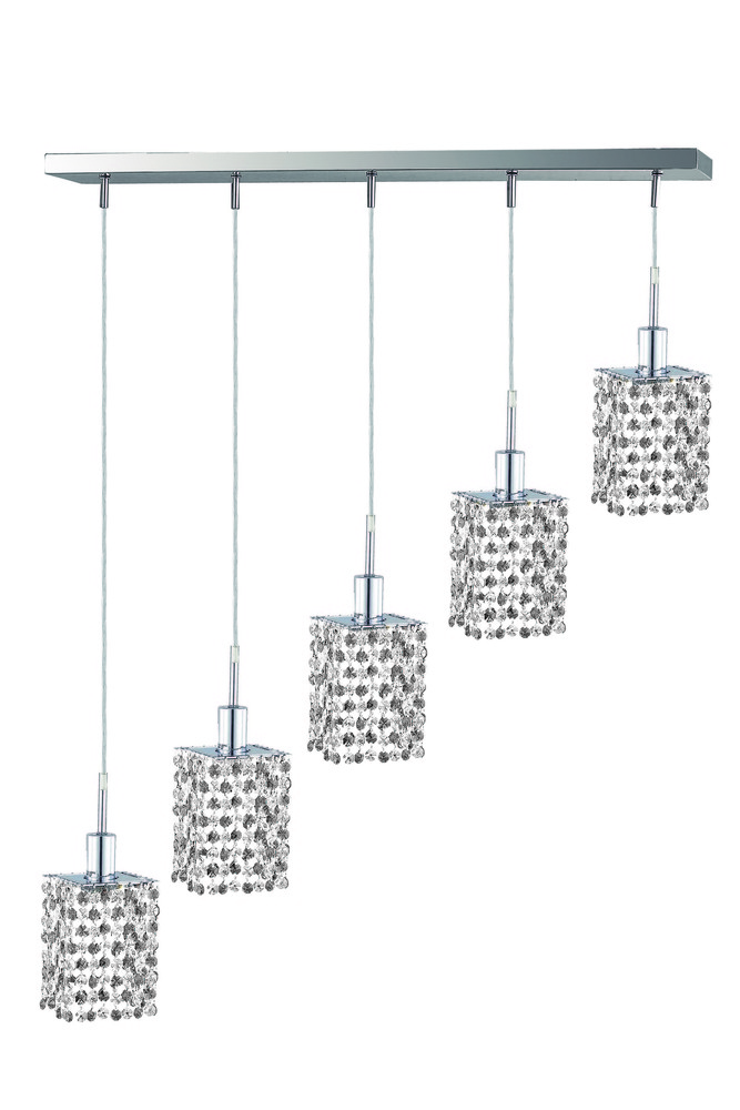 Mini 5 light Chrome Pendant