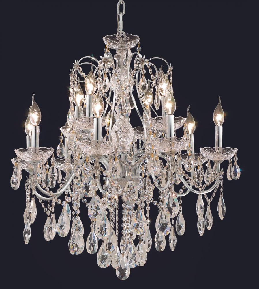 St. Francis 12 Light Chrome Chandelier Clear Royal Cut Crystal