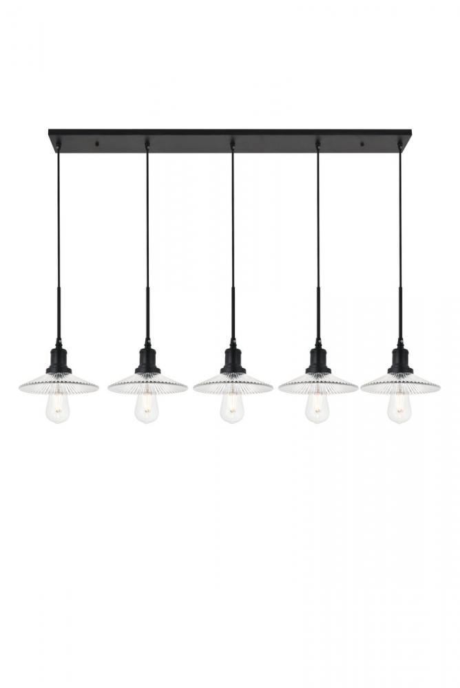 Waltz 5 Light Black Pendant