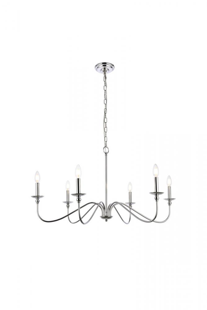 Rohan 6 lights polished nickel chandelier