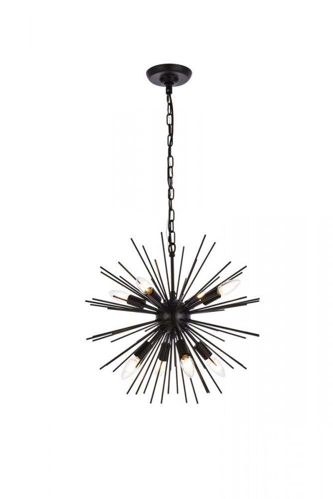 Timber 8 lights black pendant