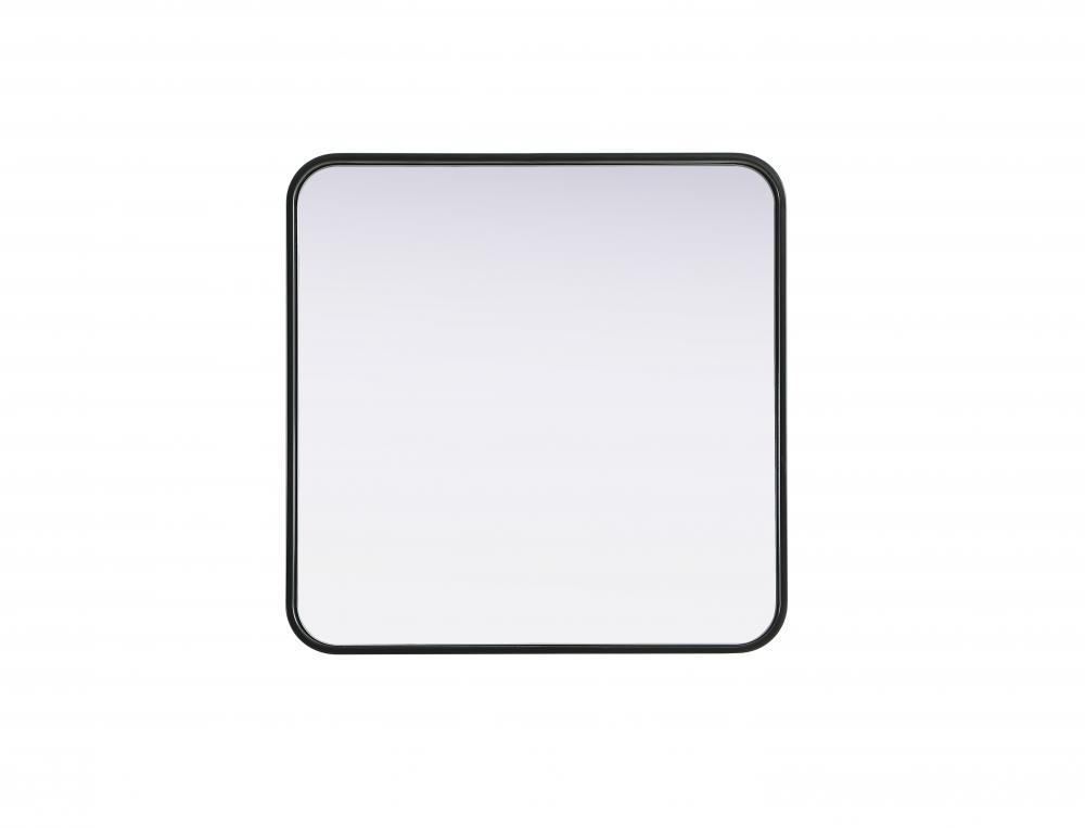 Contour Metal Square Mirror 24x24 in Black