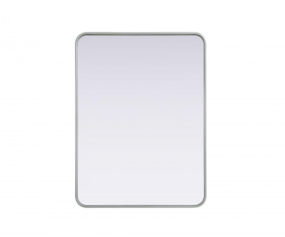 Contour Metal Rectangle Mirror 27x36 in Silver