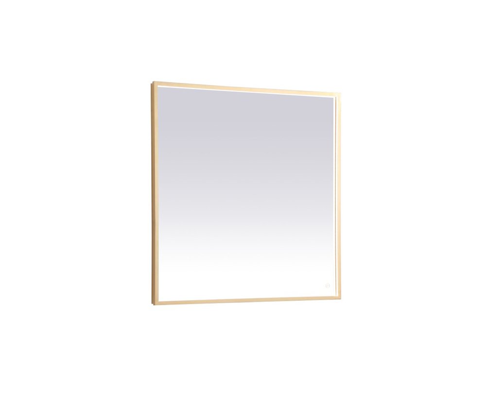 Pier 36x36 Inch LED Mirror with Adjustable Color Temperature 3000k/4200k/6400k in Brass