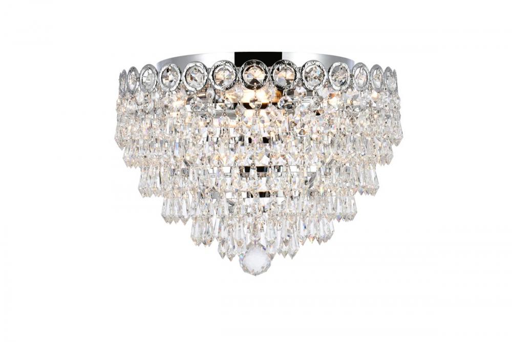 Century 4 Light Chrome Flush Mount Clear Royal Cut Crystal