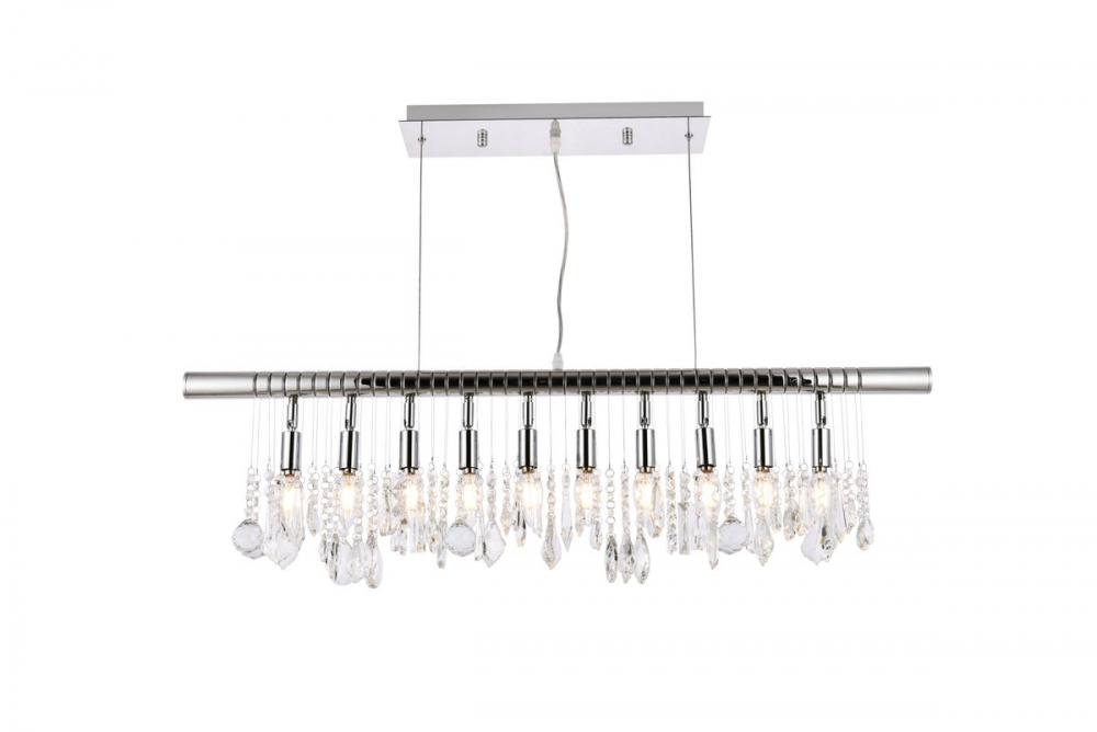 Chorus Line 10 light Chrome Chandelier Clear Royal Cut Crystal