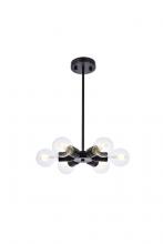 Elegant LD2338BK - Reyes 6 Lights Black Pendant