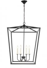 Elegant LD6008D24BK - Maddox 6 Light Black Chandelier