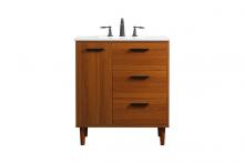 Elegant VF47030MTK - 30 Inch Bathroom Vanity in Teak