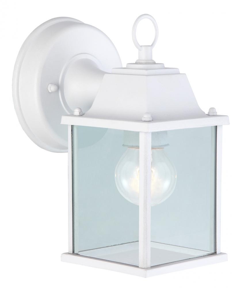 Outdoor 1 Light Outdoor Lantern, White Finish