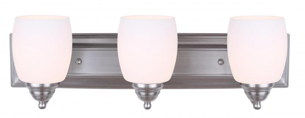 Griffin, IVL259A03 BPT -G-, 3 Light Vanity, Flat Opal Glass, 100 W Type A