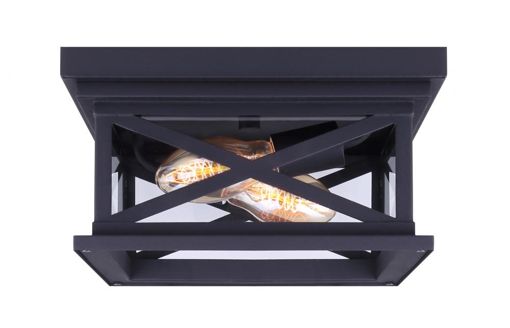 Elm 1 Light Outdoor Lantern, Black Finish