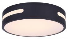 Canarm CL-19-13-BK - NIVEN 13 in. 1 Light Integrated LED Black Modern Flush Mount with Frosted Acrylic Shade