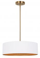 Canarm ICH1119A03WHG17 - REXTON 3 Light Matte White and Gold Contemporary Chandelier for Dining Rooms and Living Rooms