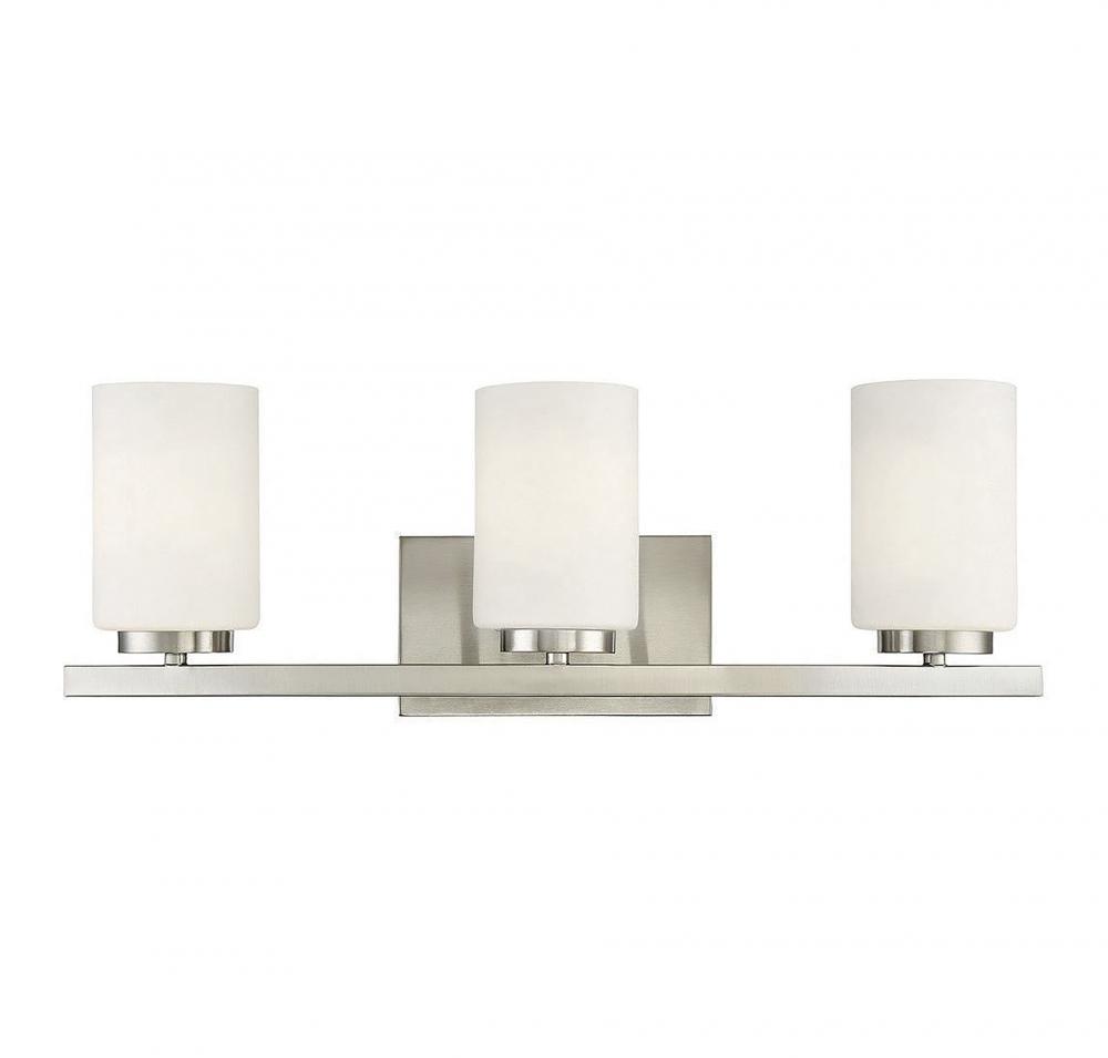 3-Light Bathroom Vanity Light in Brushed Nickel