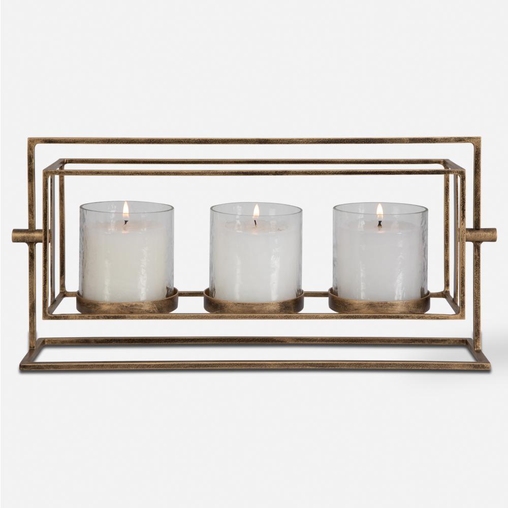 Uttermost Wenman Gold Triple Candleholder