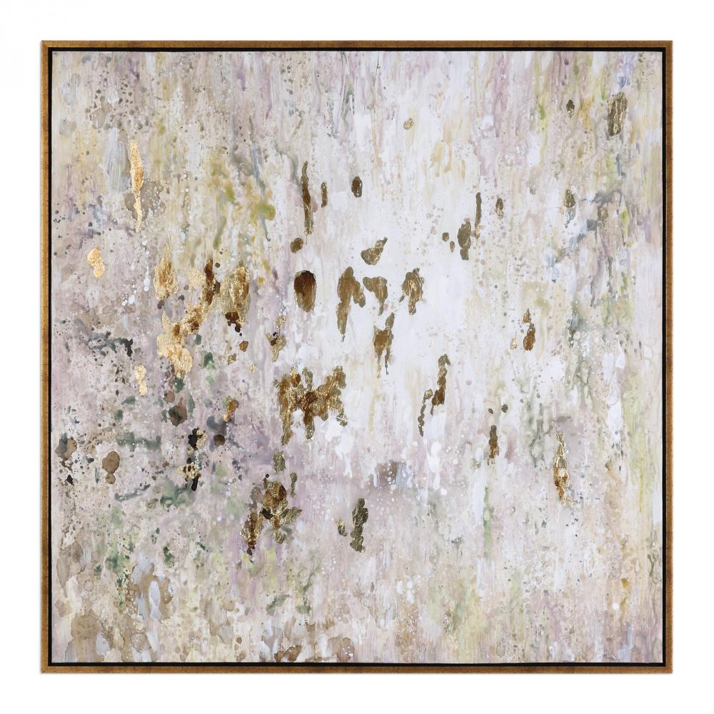 Golden Raindrops Modern Abstract Art