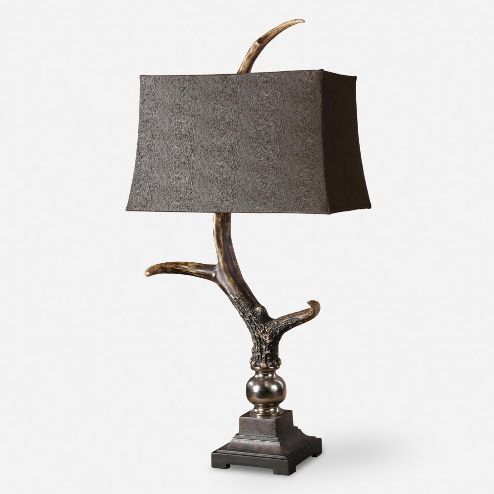 Stag Horn Dark Shade Table Lamp