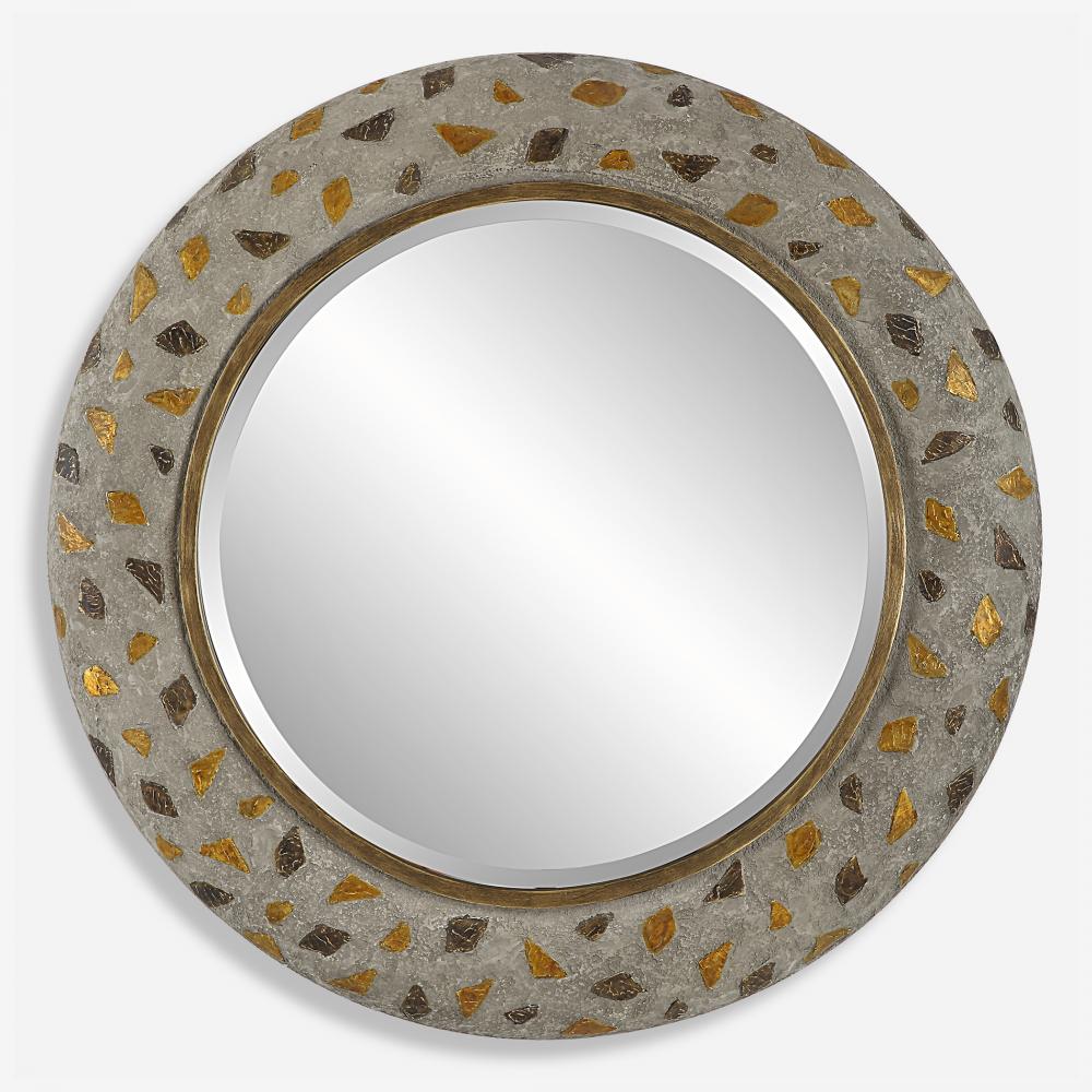 Copper Terrazzo Round Mirror