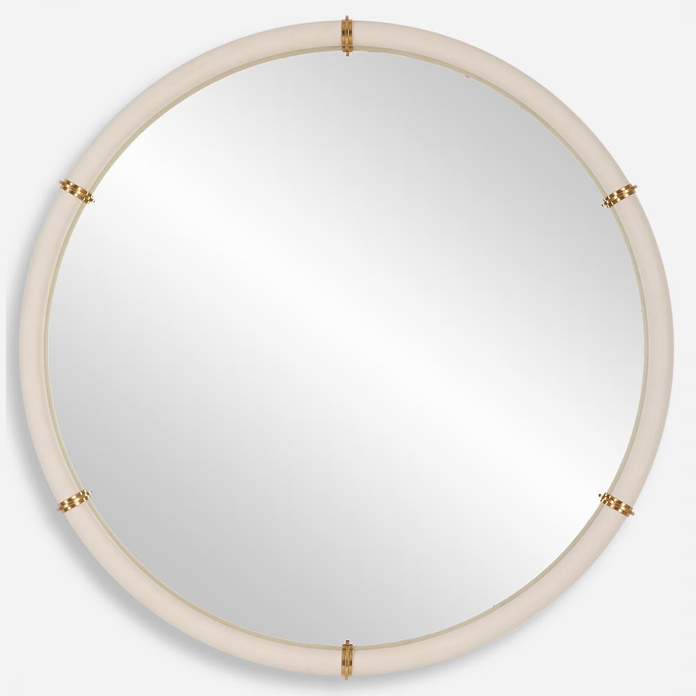 Cyprus White Round Mirror