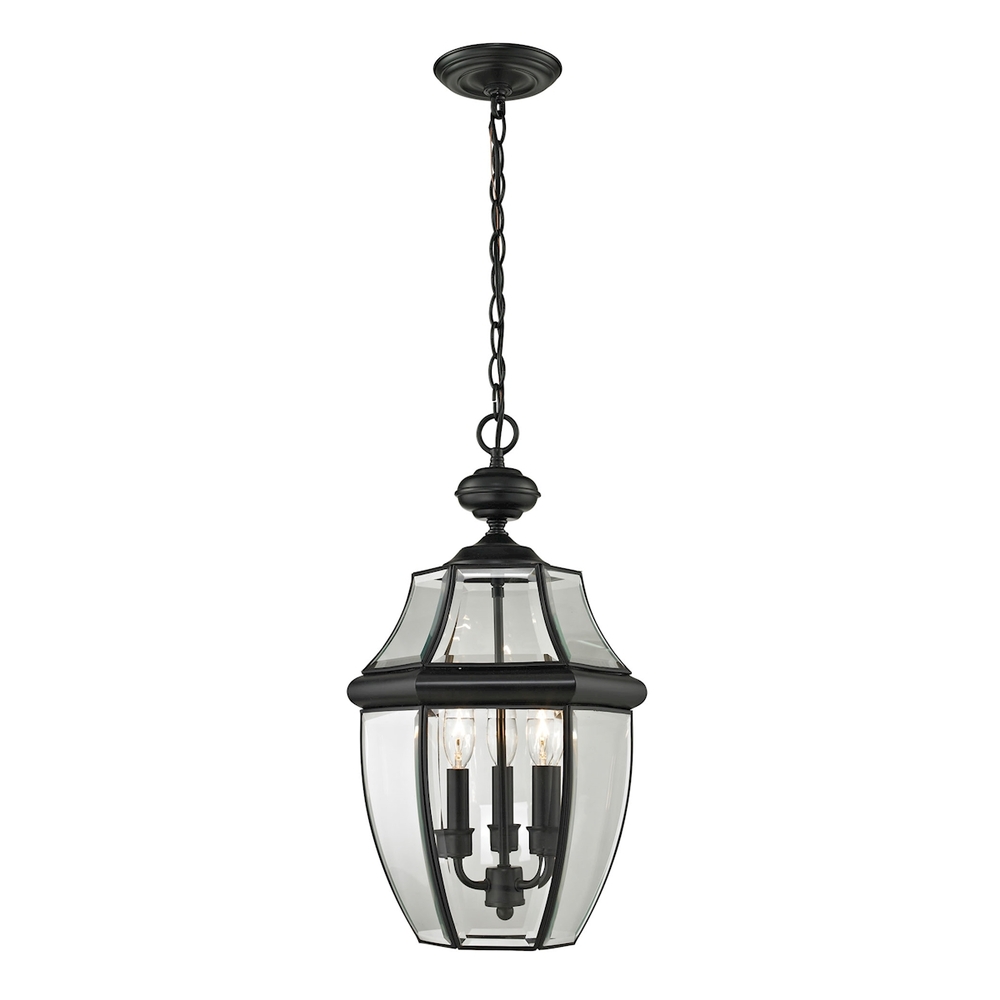 Thomas - Ashford 12'' Wide 3-Light Outdoor Pendant - Black